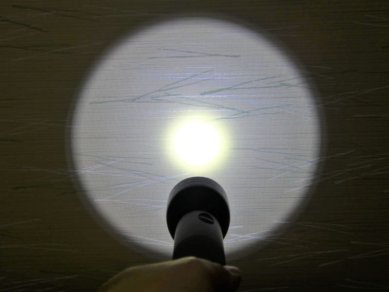 1クリックで照射した様子