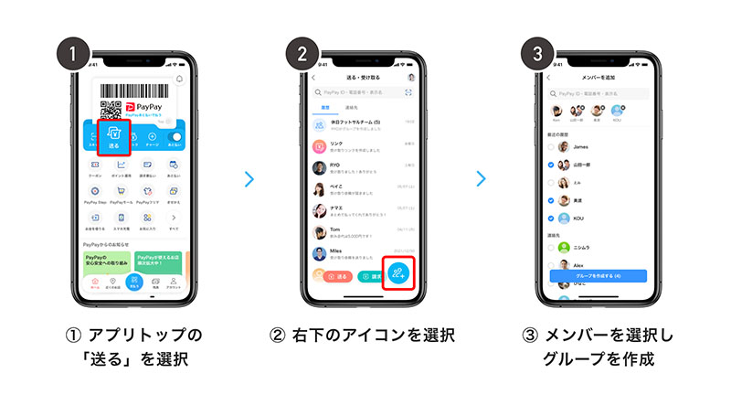 グループチャットの作成方法