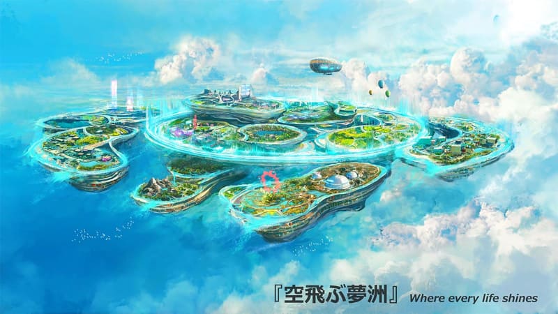VR空間に構築される「空飛ぶ夢洲」