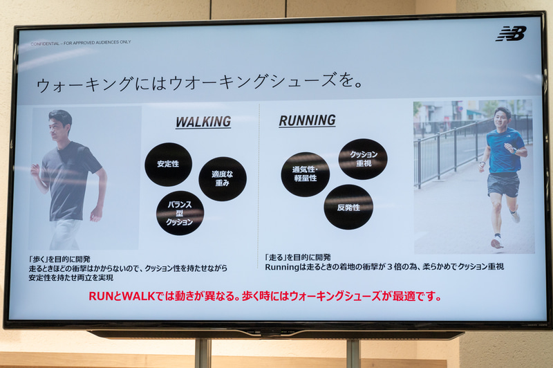 ウォーキングとランニングでは求められる機能が異なる