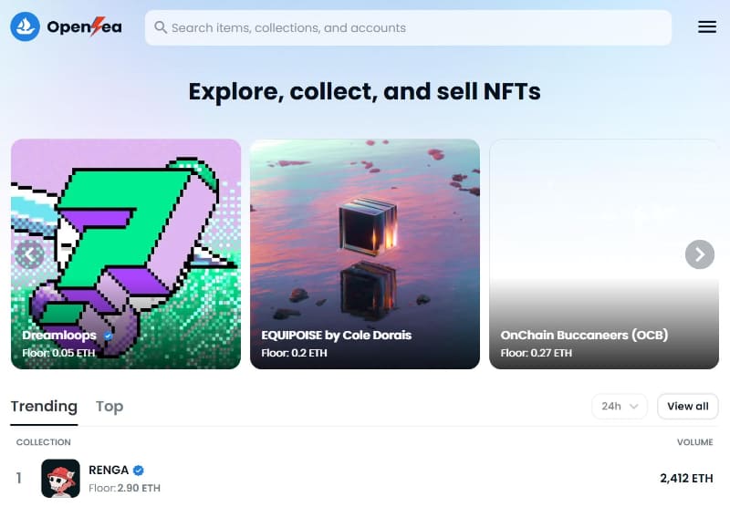 <a href="https://opensea.io/ja">OpenSea</a>