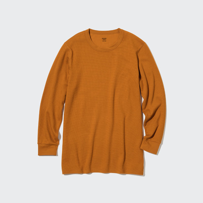 メンズ ヒートテックコットンワッフルクルーネックT(極暖) 1,990円