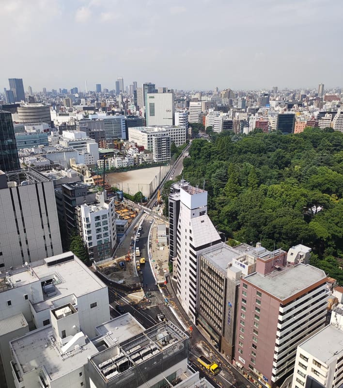 渋谷区側から新宿区方面を望む