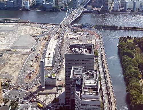 環状第2号線(築地・新橋間)新橋方面から隅田川方面を望む