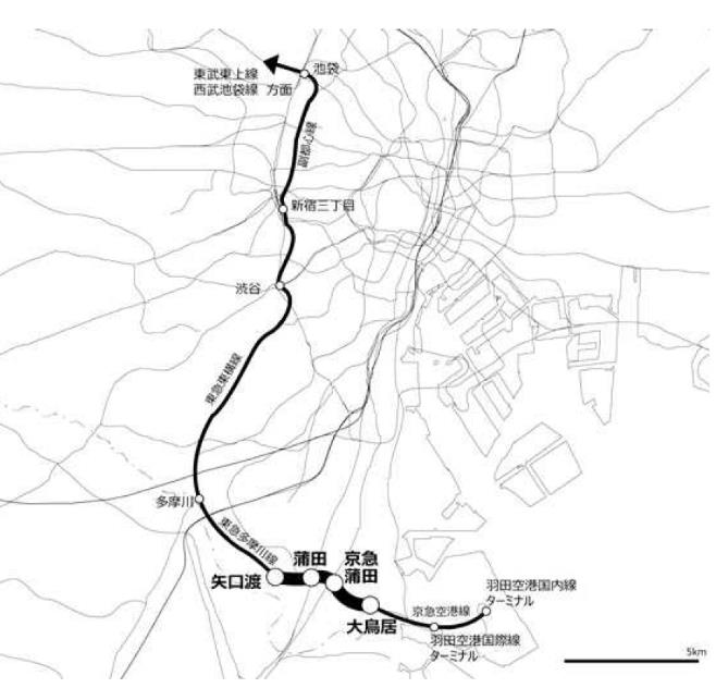 交通政策審議会第198号答申から抜粋した路線図