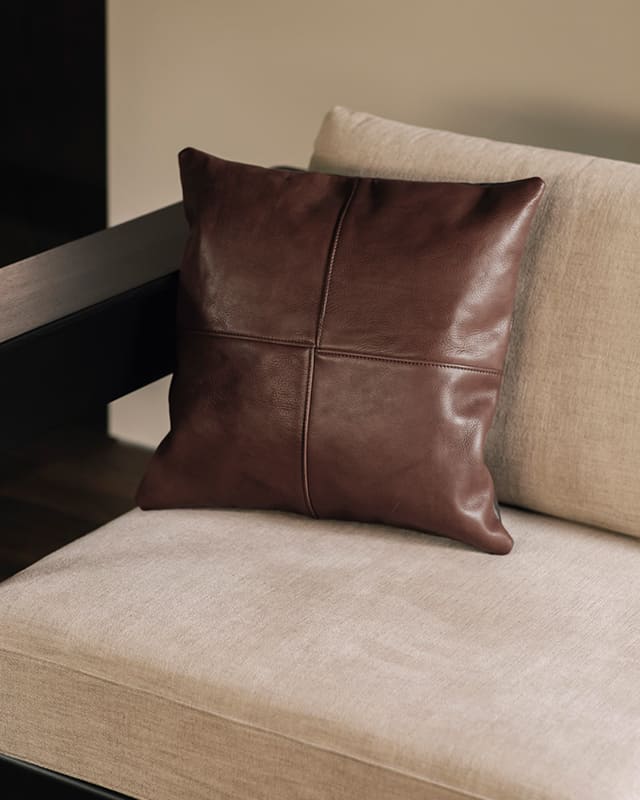 レザークッションカバー