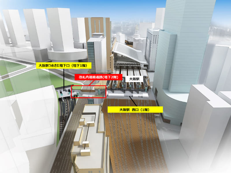 改札連絡通路(地下) イメージパース