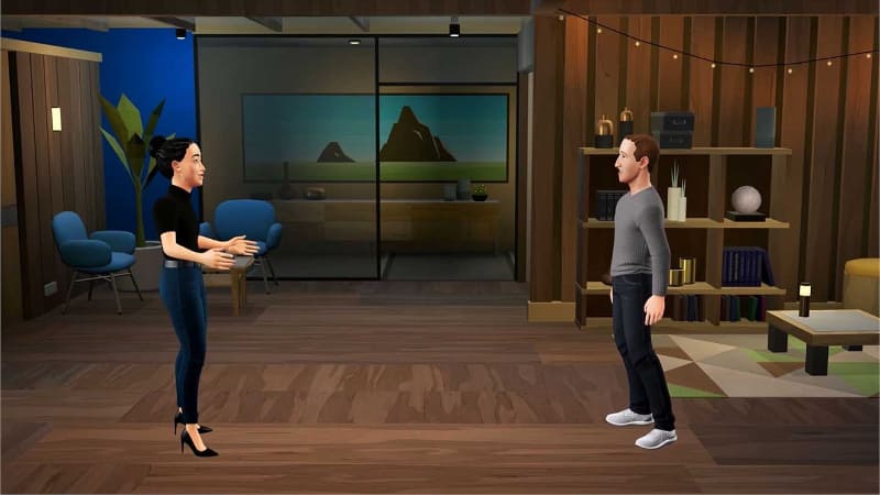Metaが10月の「Meta Connect」で公開した「足つき・フルトラ」でのアバター。ただし映像はイメージであり、リアルタイムトラッキングによるものではない
