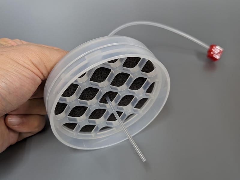 このように完全にフィルターを貫通させた状態にする