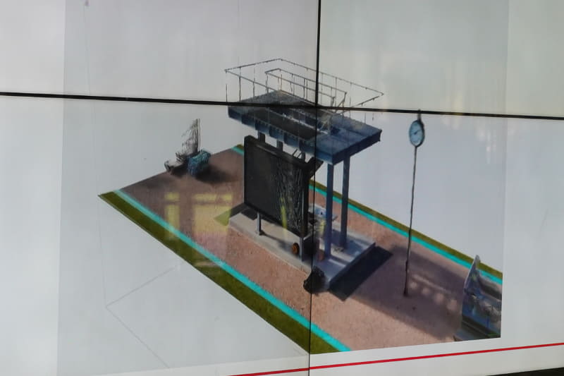 事前にラグビー場にある電光掲示板をスキャンしたもの。高精度にスキャンされている