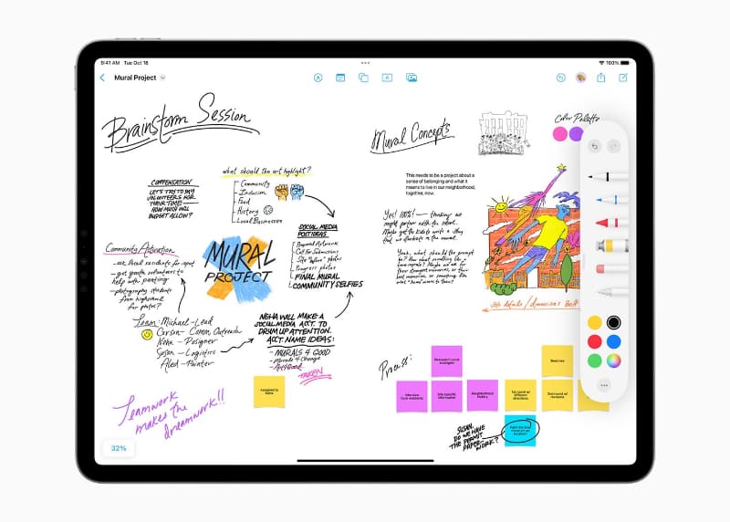 アップルの公式画像。かなり「手描きツール」っぽいが、これもまた使い方の1つでしかない