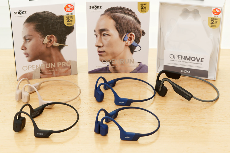 左上からOpenRun Pro、OpenRun Pro Mini、OpenRun、OpenRun Mini、OpenMove