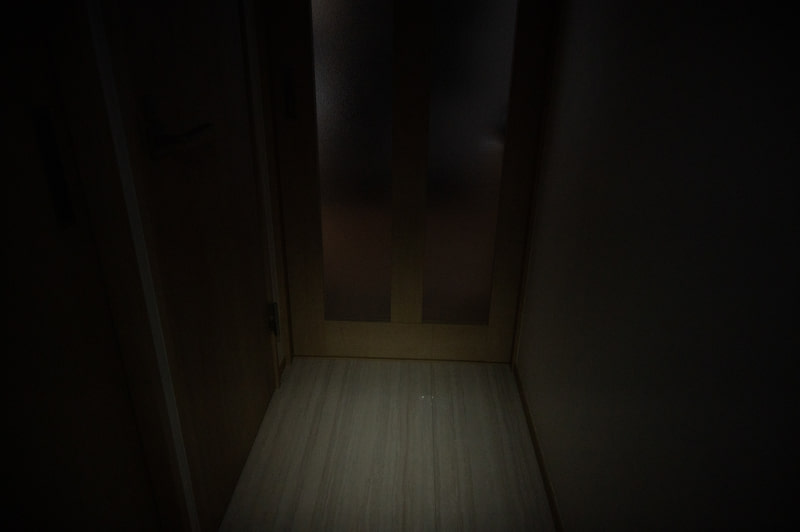 弱。暗さに目が慣れていれば、周囲を確認するのに十分な光量です