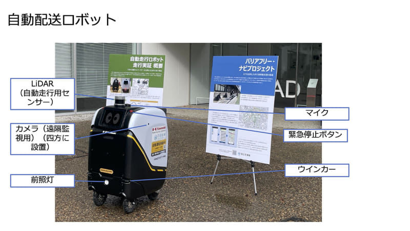 実証実験で用いられたロボットは川崎重工のロボットにティアフォーのAutowareを載せたもの