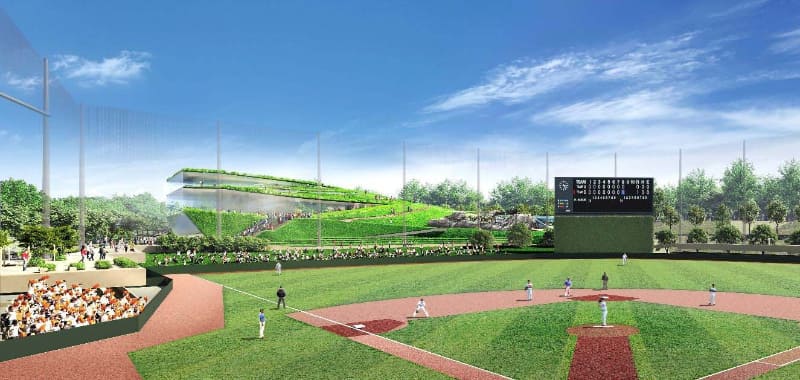 「新 GIANTS 球場」。左翼側に水族館が見える(出典：よみうりランド)