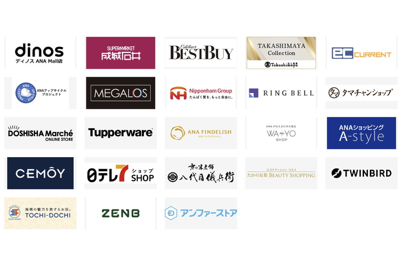ANA Mallスタート時点の23店舗