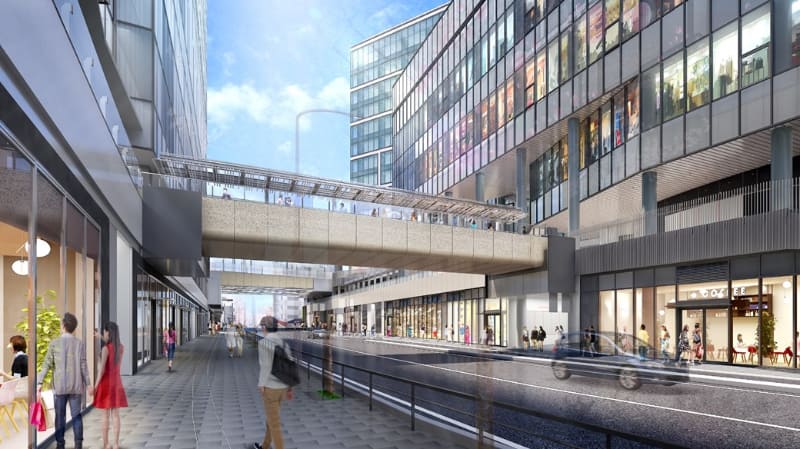 補助線街路第18号線横断のための歩行者デッキ