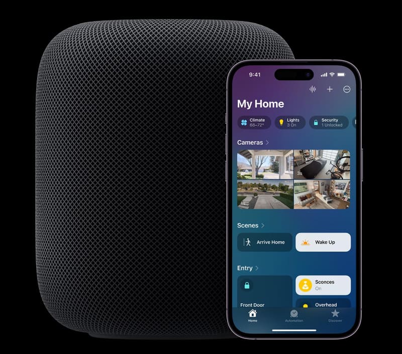 ホームアプリで温度・湿度を確認