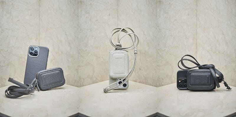 アジャスタブルレザーストラップ + iPhoneケースセット・マイクロバッグ