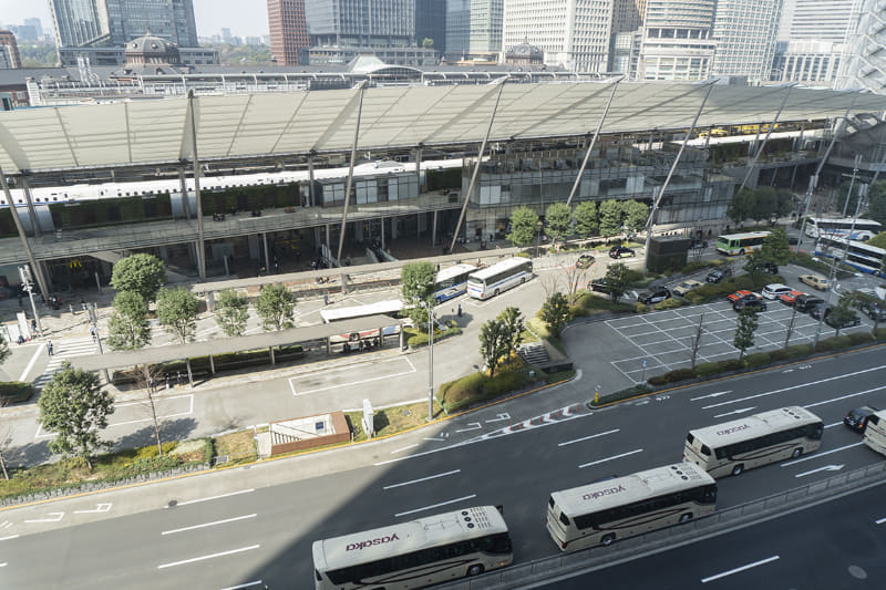 5階のテラスから見た東京駅