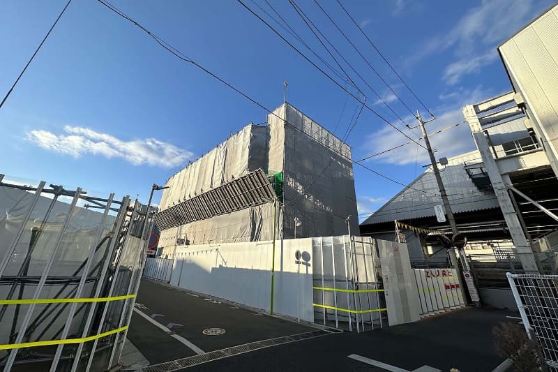 桜上水駅の工事の模様(2023年1月撮影)