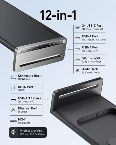 未使用美品 Anker (10-in-1,モニタースタンド) Anker USB-C ハブ 10-in-