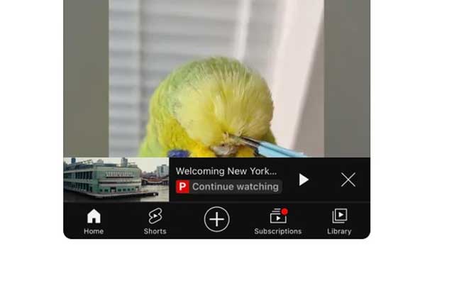 「continue watching(続きを見る)」では動画の視聴を停止したタイミングがYouTubeに保存され、複数のデバイスで動画の視聴を再開できる