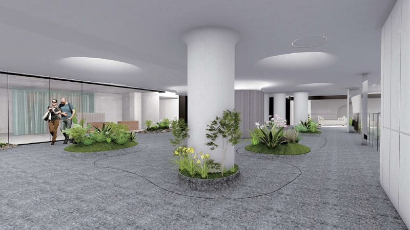 2階。コンセプト：Residence & Water Garden。デザイン：井川充司氏