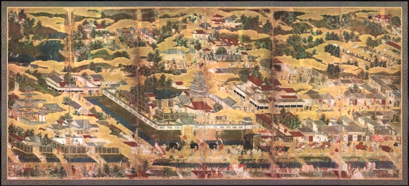 《洛中洛外図屏風(左隻)》堺市博物館蔵