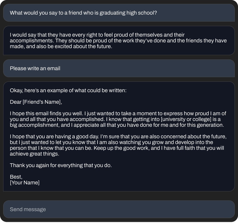 70億パラメータのモデルによる回答サンプル