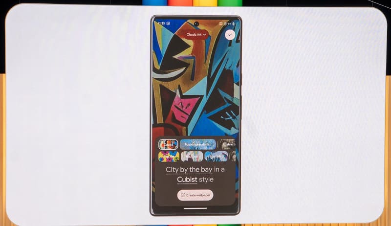 Android 14では、壁紙をジェネレーティブAIで生成可能に