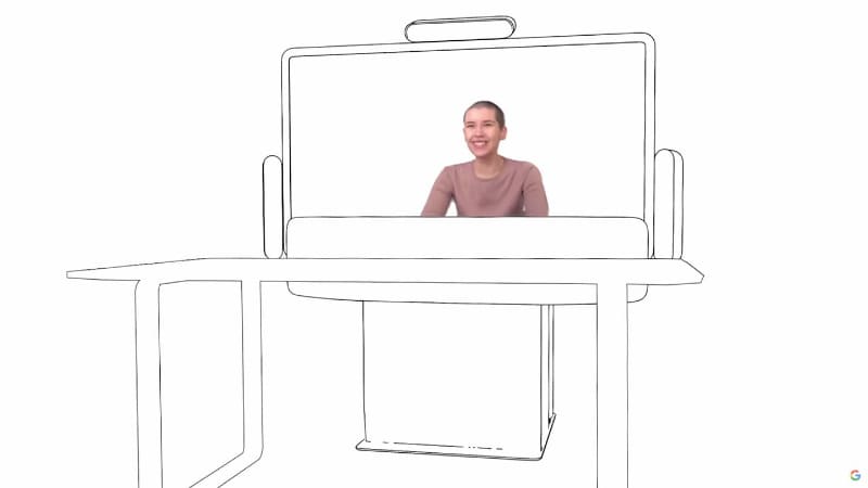 Googleの公式資料より。机があり、その向こうにちょっと大きめのテレビくらいの箱がある