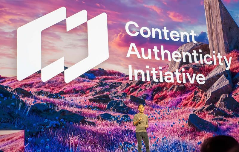 昨年10月のイベント「Adobe Max 2022」の基調講演より。「Content Authenticity Initiative(CAI)」の重視をアピール