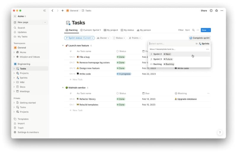 スプリント計画 & イシュー追跡