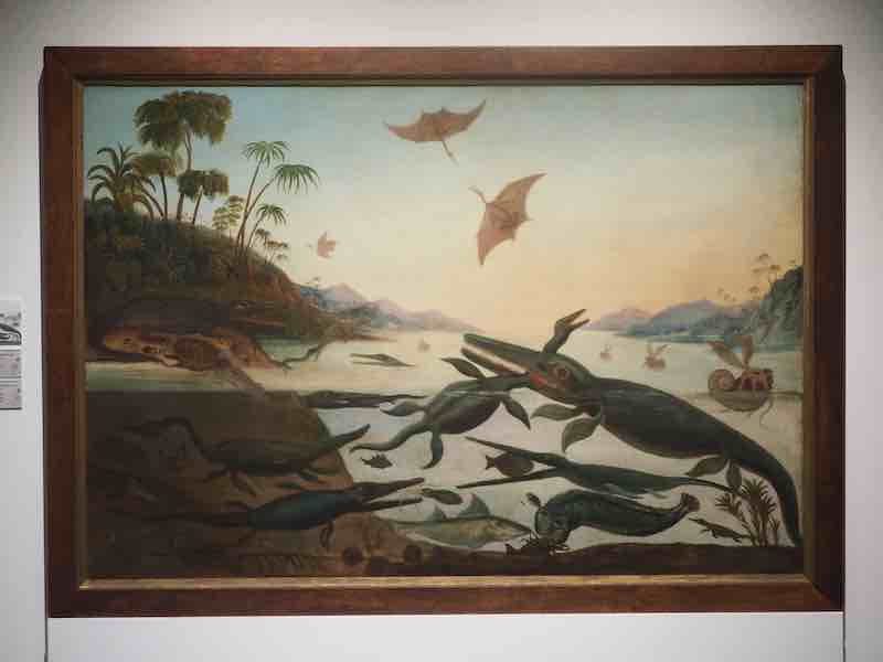 ロバート・ファレンの《ジュラ紀の海の生き物 ドゥリア・アンティクィオル(太古のドーセット)》 1850年頃/ケンブリッジ大学セジウィック地球科学博物館