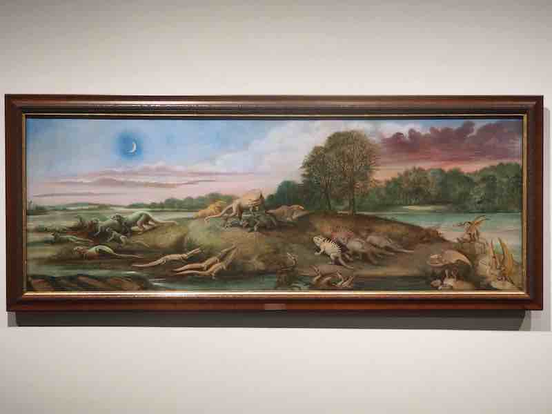 ベンジャミン・ウォーターハウス・ホーキンズ《ジュラ紀の生き物一 ヨーロッパ》1877年/プリンストン大学地球科学部、ギョー・ホール