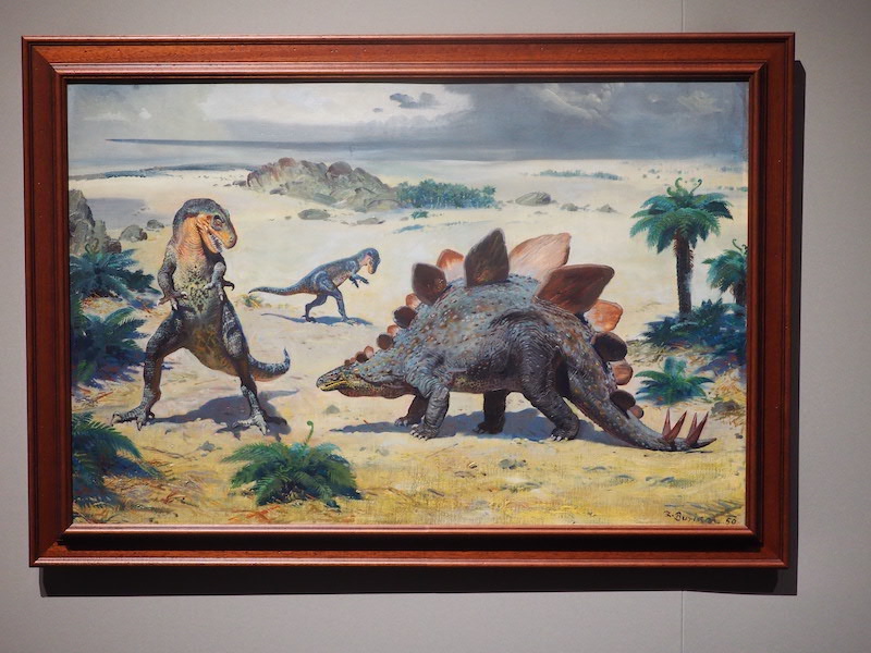 ズデニェク・ブリアン《アントロデムス・バレンスとステゴサウルス・ステノプス》1950年/ドヴール・クラーロヴェー動物園