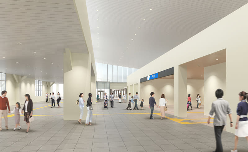 自由通路階(北口から望む)