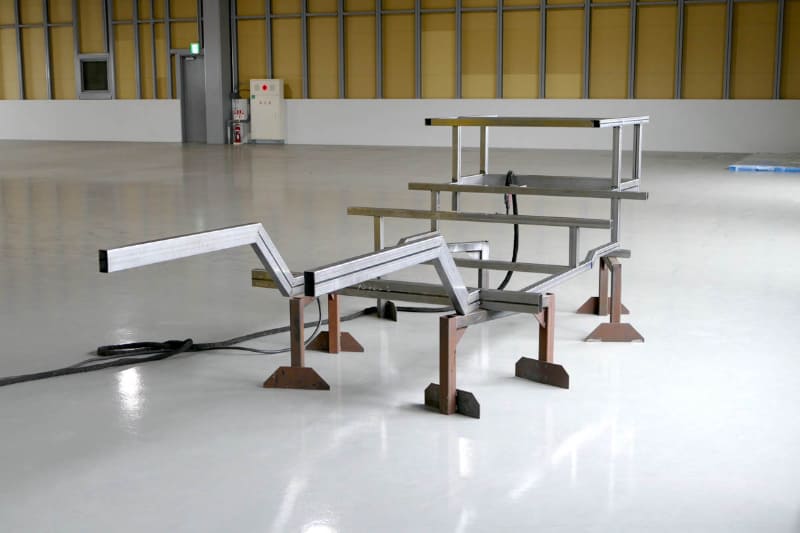 開発中のEVシャーシ。2023年8月にテスト走行、10月の「Japan Mobility Show」に出展予定