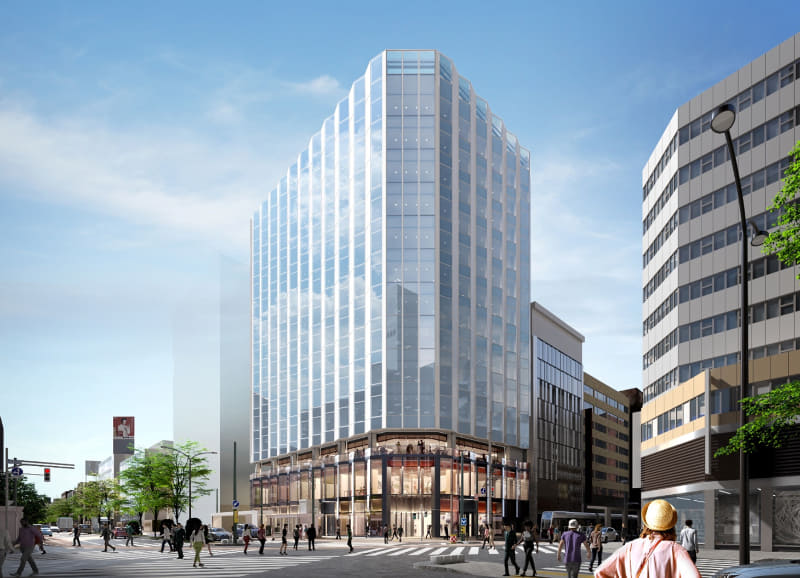 完成イメージ(南1西4スクランブル交差点北東側より)