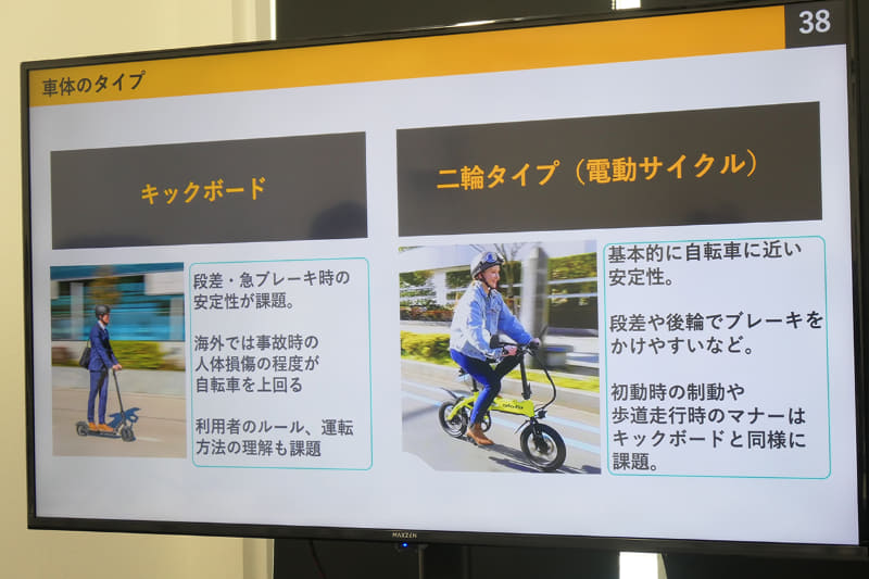 キックボードより安定した走行