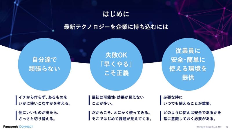 最新技術活用のためには自社開発にこだわらず、まず使ってみることが重要
