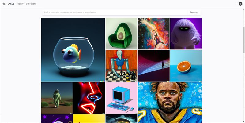 OpenAIの「DALL-E」のページ。画像生成には課金が必要