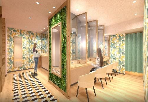 フィッティングルームのあるパウダーラウンジ