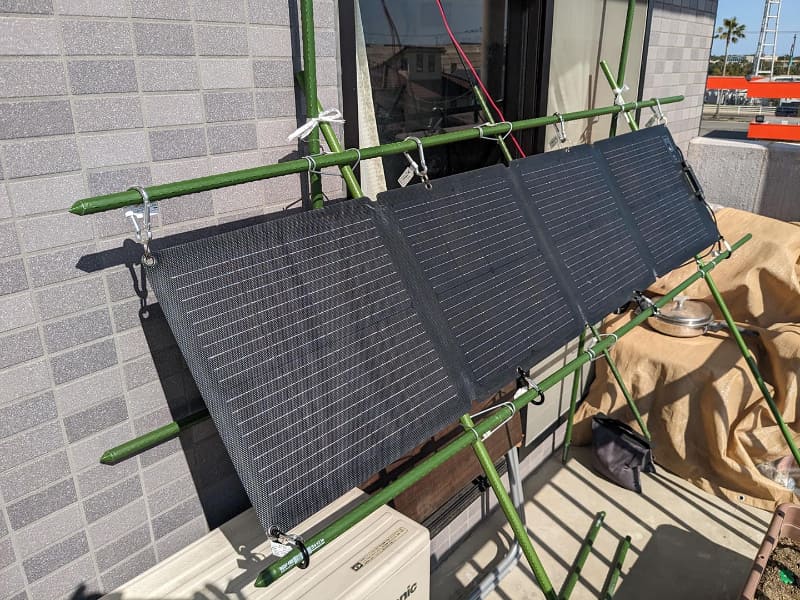 3月の設置状況。ベランダの奥までしっかり日が当たっている