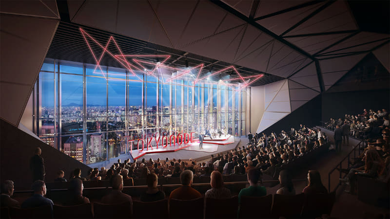 TOKYO NODE メインホール イメージ (c)DBOX for Mori Building Co., Ltd