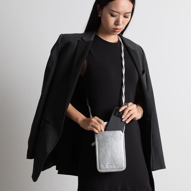 ウォレットバッグワイド シルバー