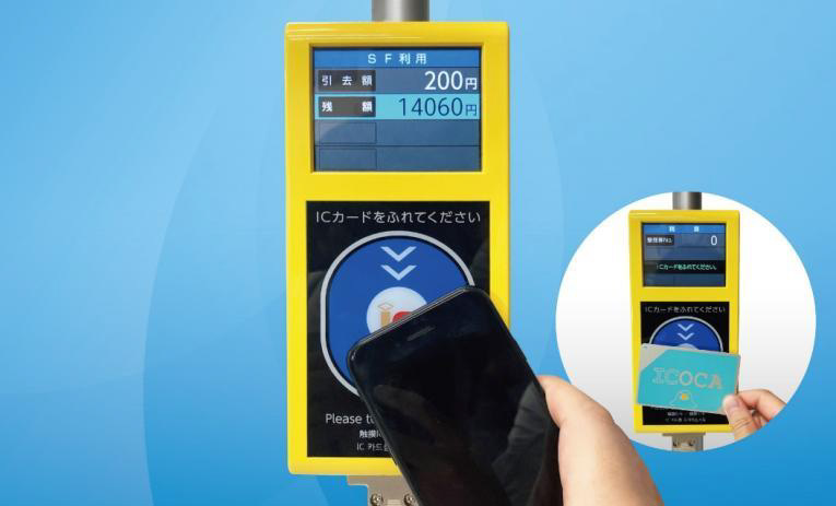 モバイル端末およびICOCAカードの利用イメージ