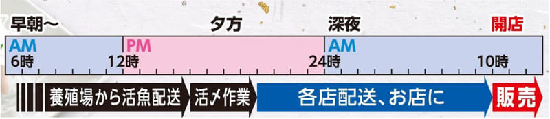 サプライチェーンの流れ。時間は産地や加工場によって異なる