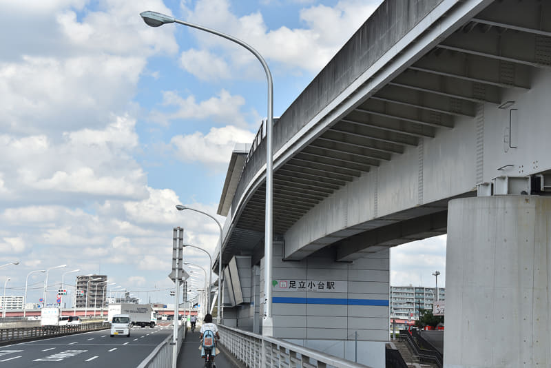 隅田川と荒川に挟まれた場所にある足立小台駅
